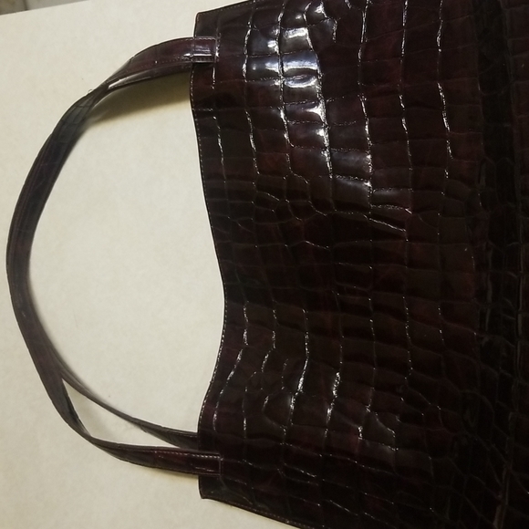DKNY City Croc Embossed Tote Bag in Burgundy - Picture 2 of 10